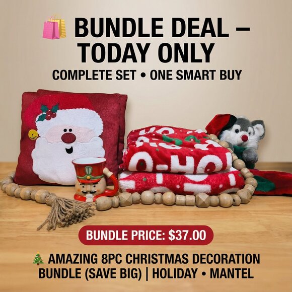 🎄 AMAZING 9PC CHRISTMAS DECORATION BUNDLE (SAVE BIG) | HOLIDAY • MANTEL - Picture 1 of 11